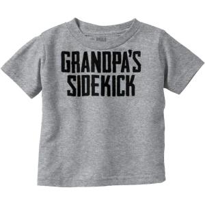 Grandpa Sidekick Cute Funny Grandkids Toddler Boy Girl T Shirt(Heather)