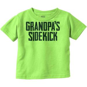 Grandpa Sidekick Cute Funny Grandkids Toddler Boy Girl T Shirt(Key Lime)
