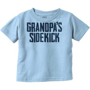 Grandpa Sidekick Cute Funny Grandkids Toddler Boy Girl T Shirt(Light Blue)