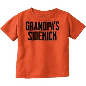 Grandpa Sidekick Cute Funny Grandkids Toddler Boy Girl T Shirt(Orange)