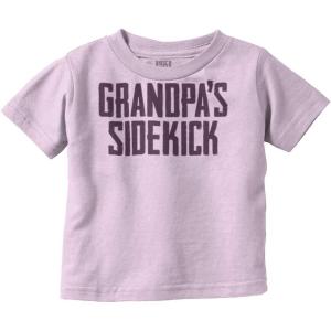 Grandpa Sidekick Cute Funny Grandkids Toddler Boy Girl T Shirt(Pink)
