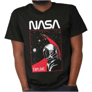 NASA Worm Logo Outer Space Astronaut Graphic T Shirt Men or Women(Black)