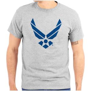 US Air Force Official Symbol USAF Graphic T Shirt Men or Women(Sport Grey)