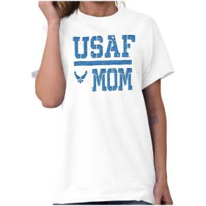 US Air Force USAF Mother Military Mom Graphic T Shirt Men or Women(White)