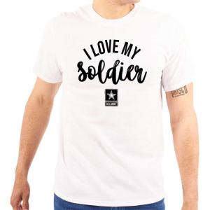 US Army I Love My Soldier Graphic T Shirt Men or Women(White)