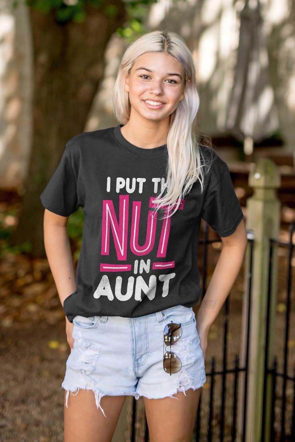 imageAunt Cute Funny Cool Crazy Auntie Womens Graphic T Shirt TeesBlack