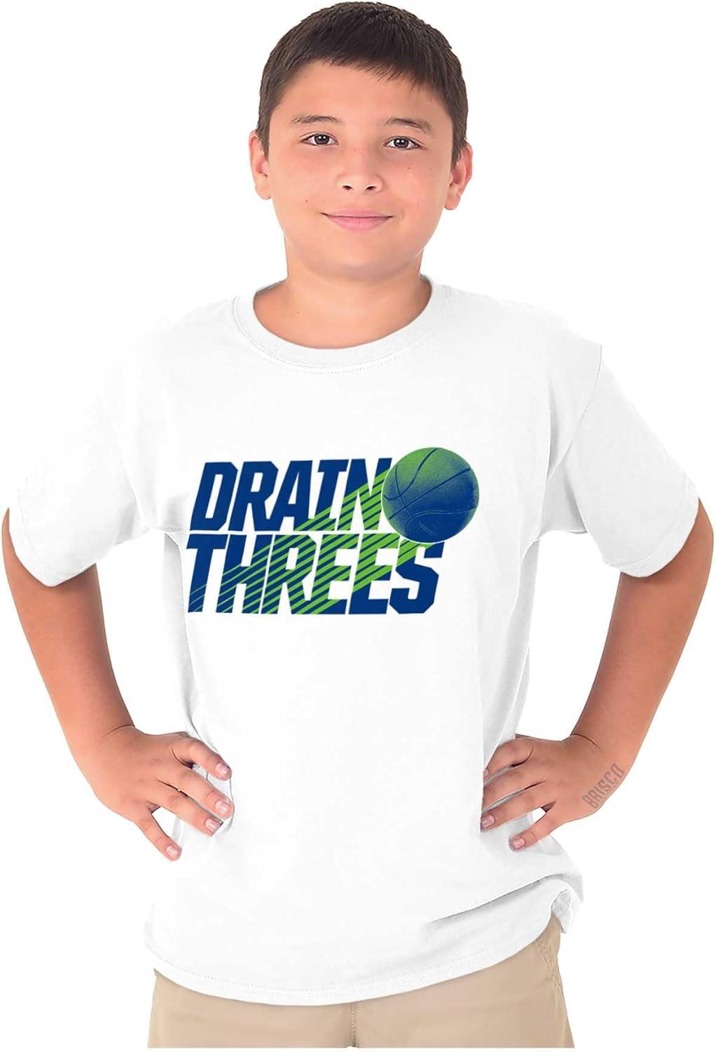 imageBasketball Drain Three Pointers Boys Kids T Shirt Tees TopsWhite