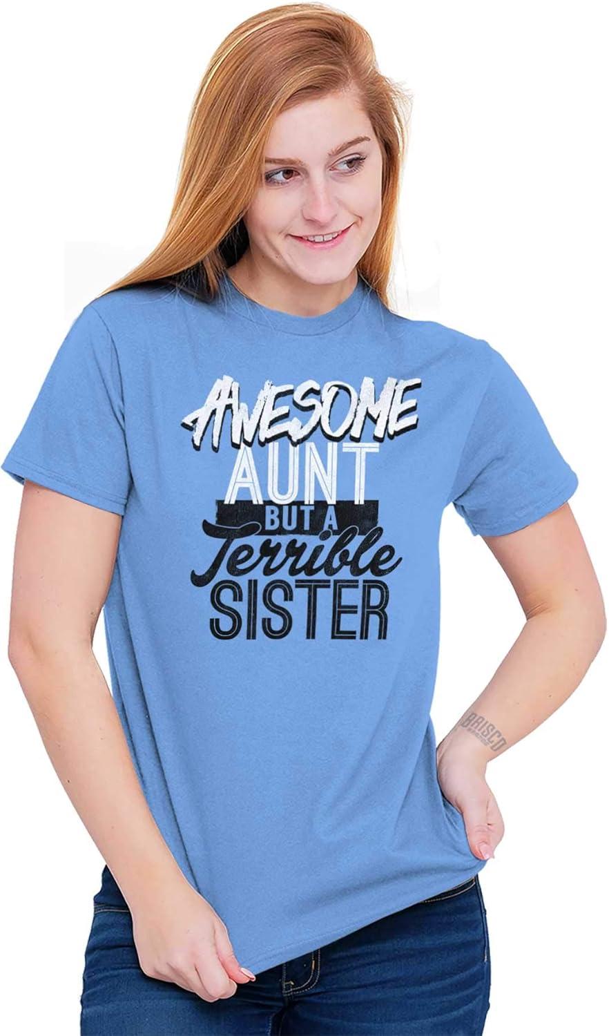 imageBest Awesome Crazy Sister Cute Funny Womens Graphic T Shirt TeesCarolina Blue