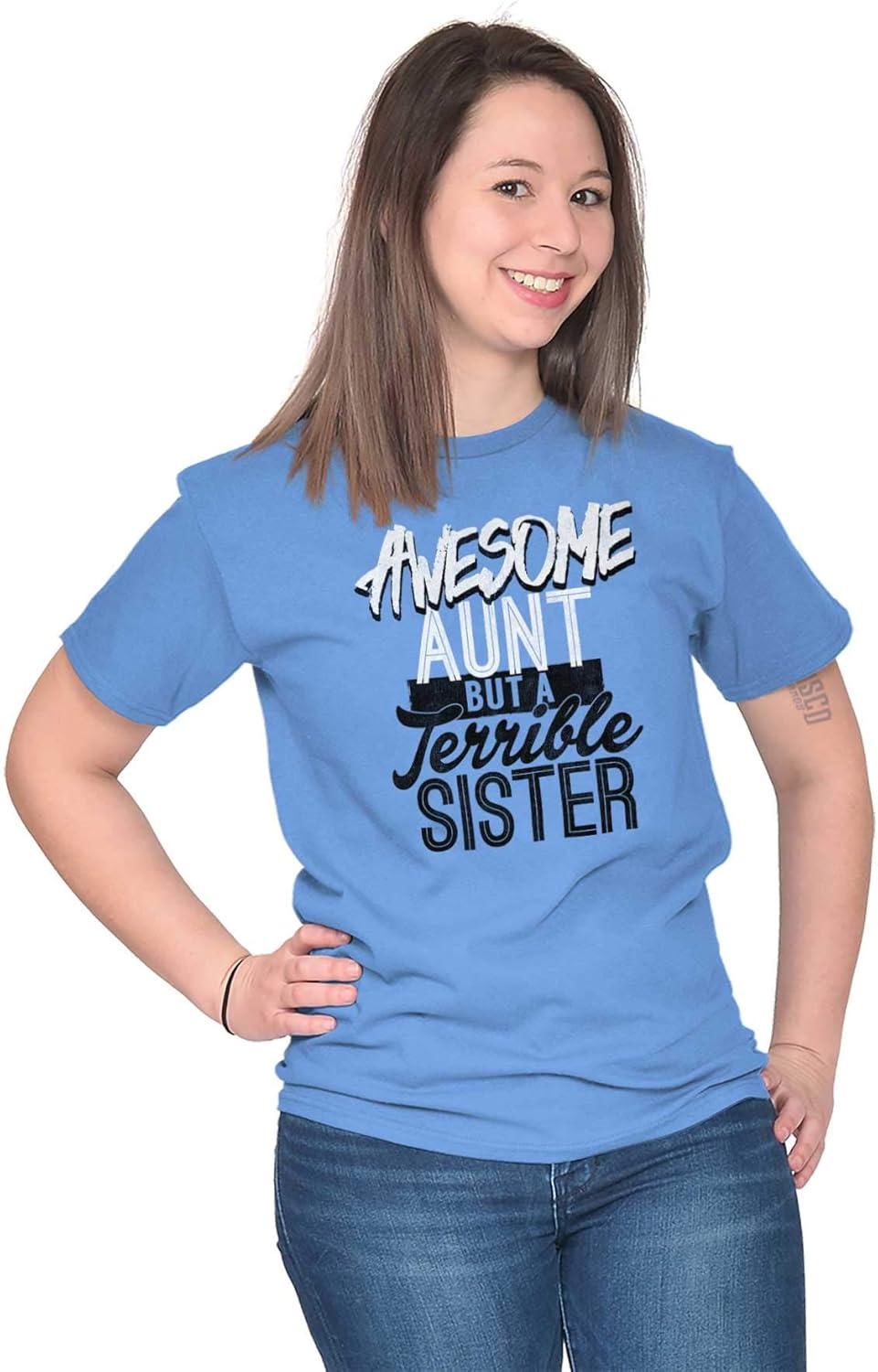 imageBest Awesome Crazy Sister Cute Funny Womens Graphic T Shirt TeesCarolina Blue