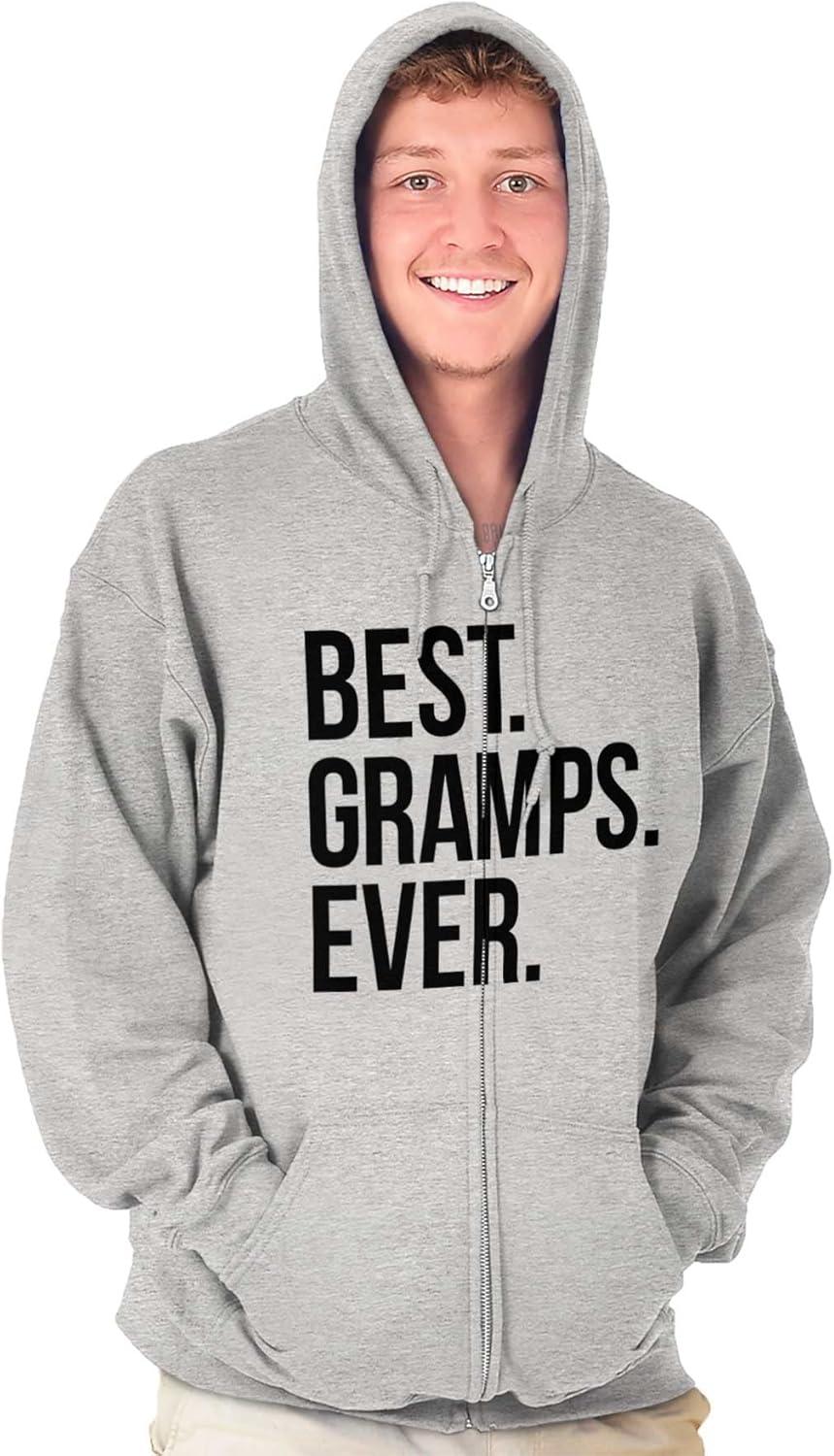 imageBest Gramps Ever Grandpa Grandfather Zip Hoodie Sweatshirt MenSport Grey