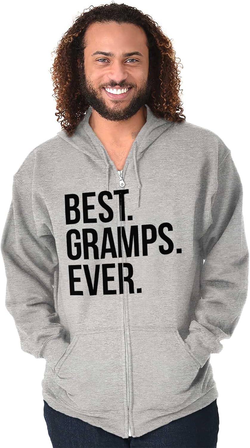 imageBest Gramps Ever Grandpa Grandfather Zip Hoodie Sweatshirt MenSport Grey