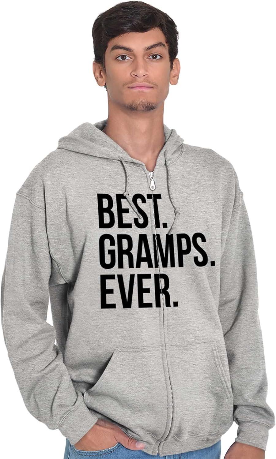 imageBest Gramps Ever Grandpa Grandfather Zip Hoodie Sweatshirt MenSport Grey