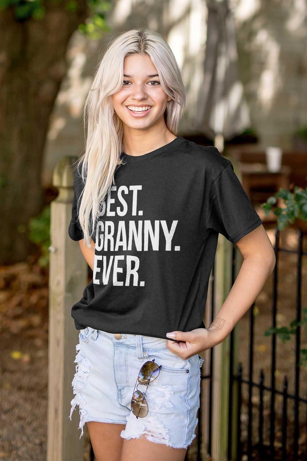 imageBest Granny Ever Grandma Grams Mother Womens Graphic T Shirt TeesBlack