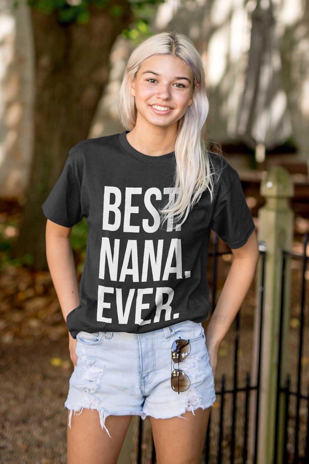 imageBest Nana Ever Grandmother Grandma Womens Graphic T Shirt TeesBlack
