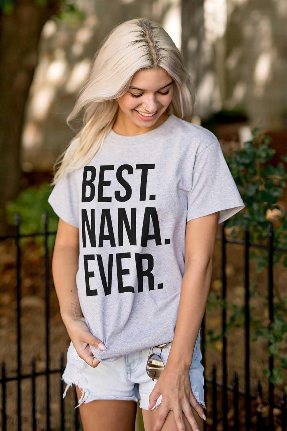 imageBest Nana Ever Grandmother Grandma Womens Graphic T Shirt TeesSport Grey