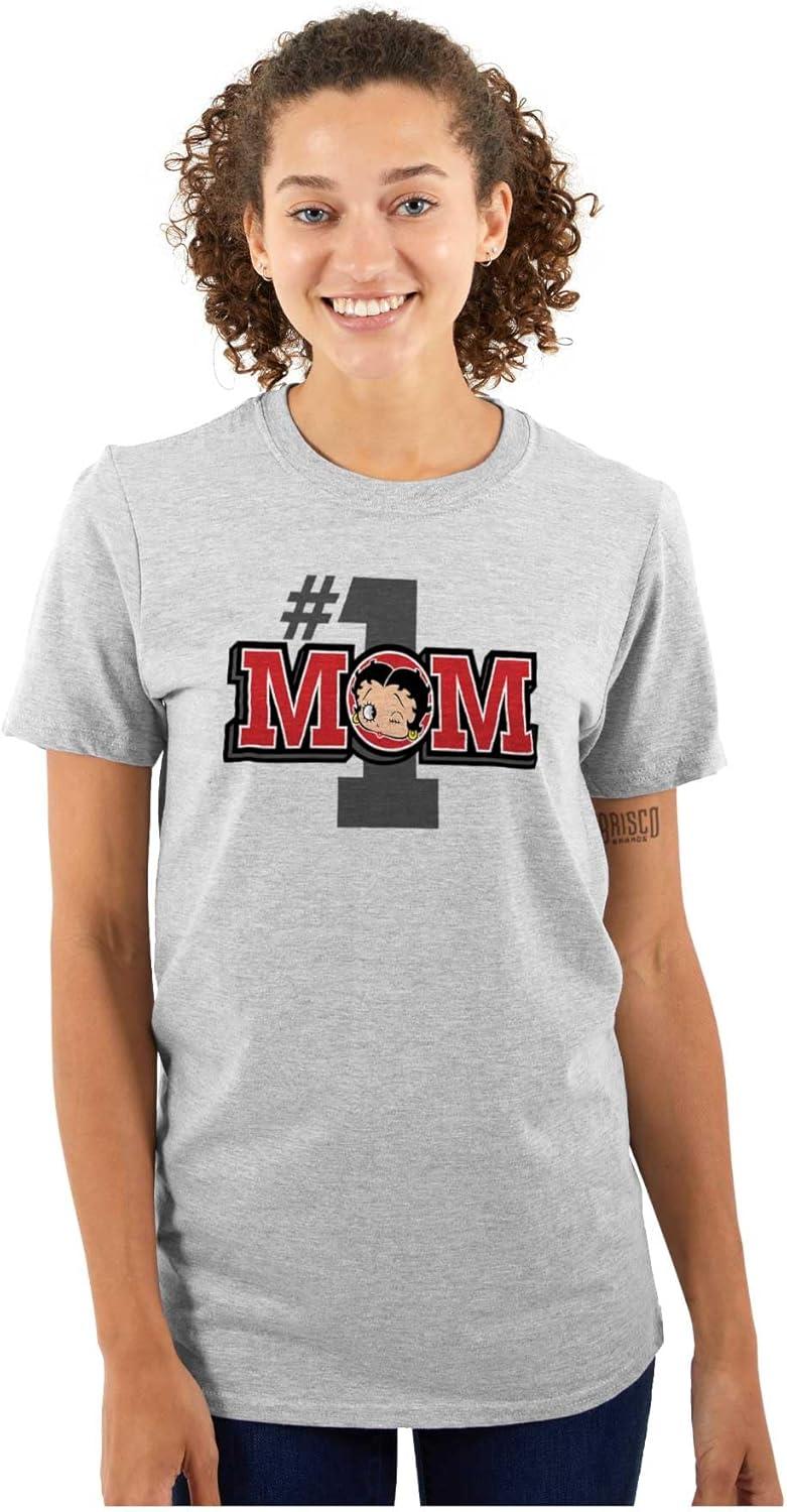 imageBetty Boop Number 1 Mom Mothers Day Womens Graphic T Shirt TeesSport Grey