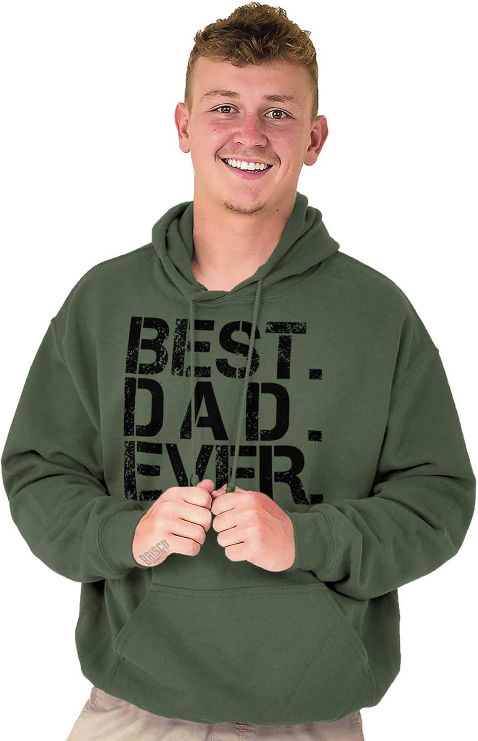 imageBrisco Brands Best Dad Ever Cool Hoodie Hooded Sweatshirt MenMilitary Green