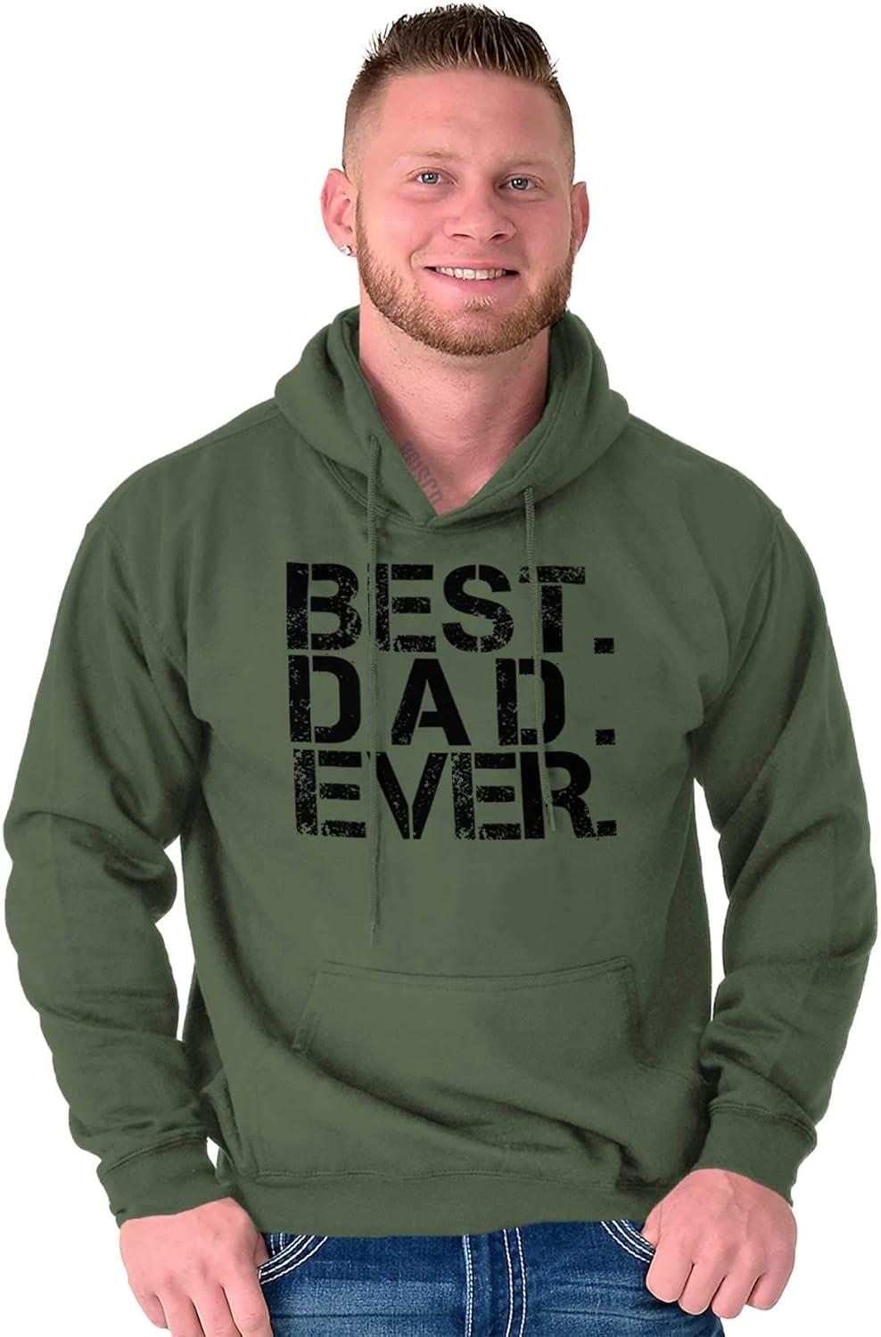 imageBrisco Brands Best Dad Ever Cool Hoodie Hooded Sweatshirt MenMilitary Green