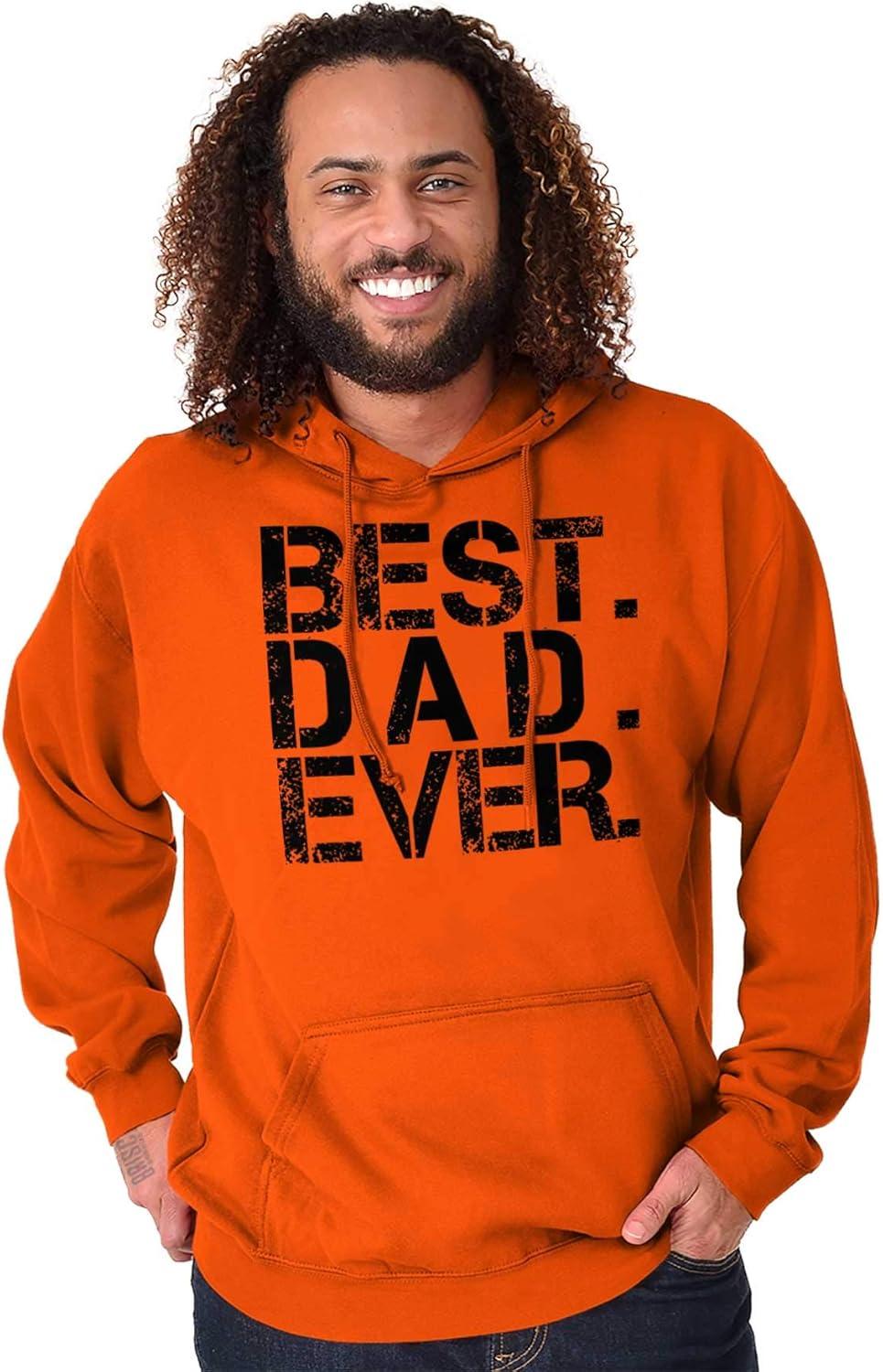 imageBrisco Brands Best Dad Ever Cool Hoodie Hooded Sweatshirt MenOrange