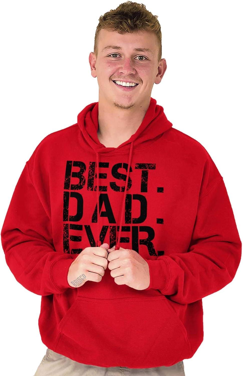 imageBrisco Brands Best Dad Ever Cool Hoodie Hooded Sweatshirt MenRed