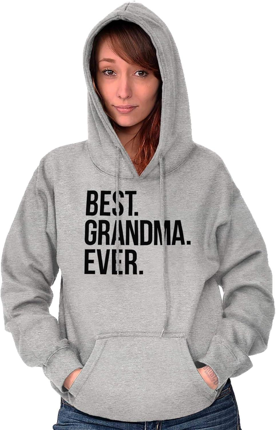 imageBrisco Brands Best Grandma Ever Nanna Gigi Nan Cute Hoodie Sweatshirt WomenSport Grey