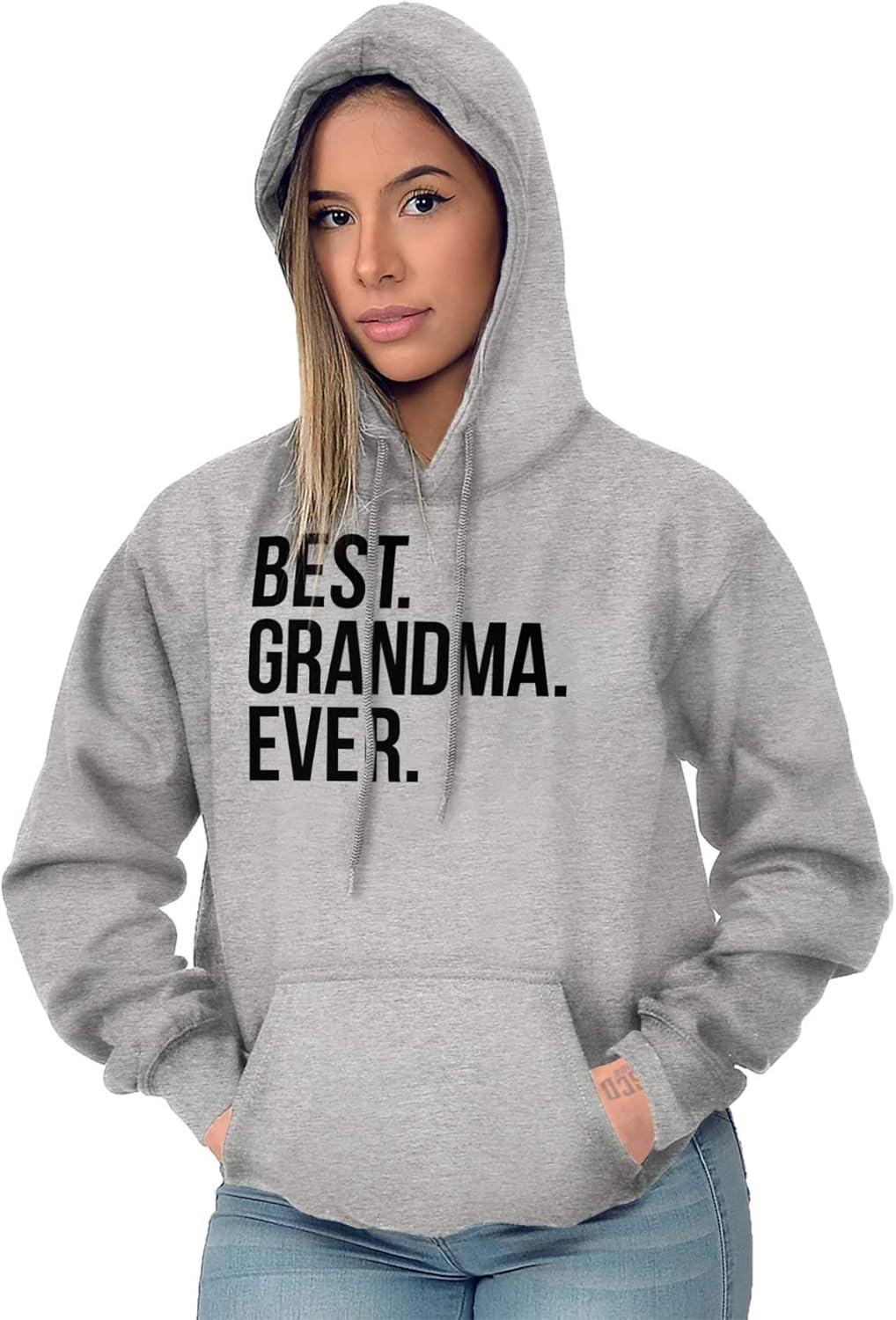 imageBrisco Brands Best Grandma Ever Nanna Gigi Nan Cute Hoodie Sweatshirt WomenSport Grey