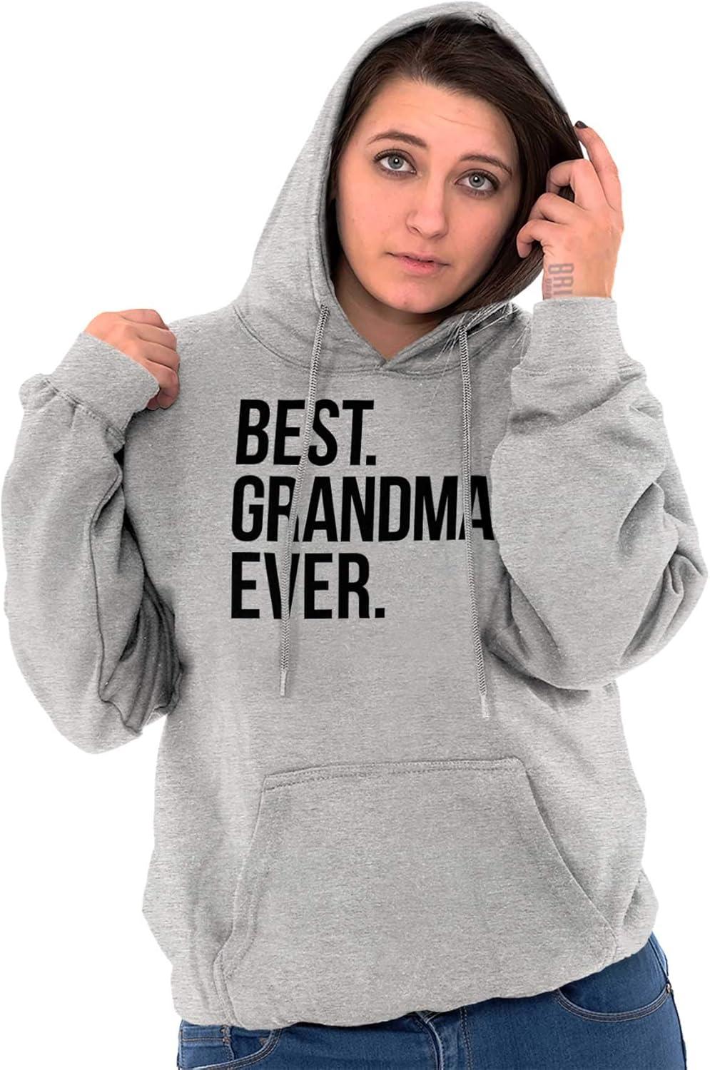 imageBrisco Brands Best Grandma Ever Nanna Gigi Nan Cute Hoodie Sweatshirt WomenSport Grey