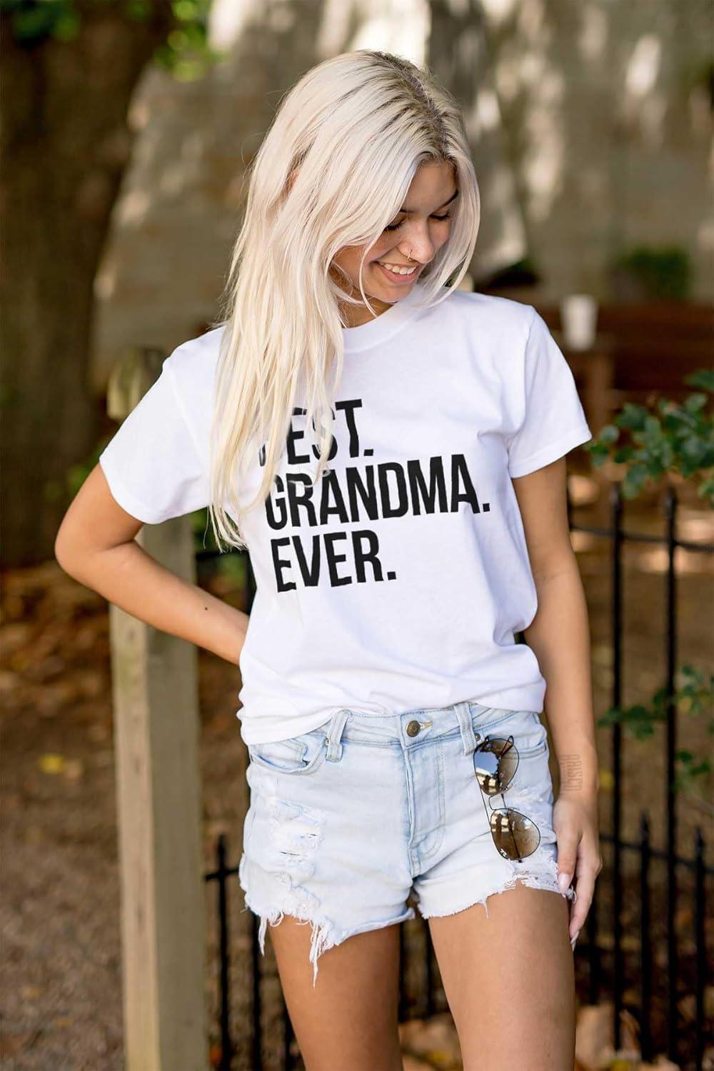 imageBrisco Brands Best Grandma Ever Nanna Gigi Nan Cute Womens Graphic T Shirt TeesWhite