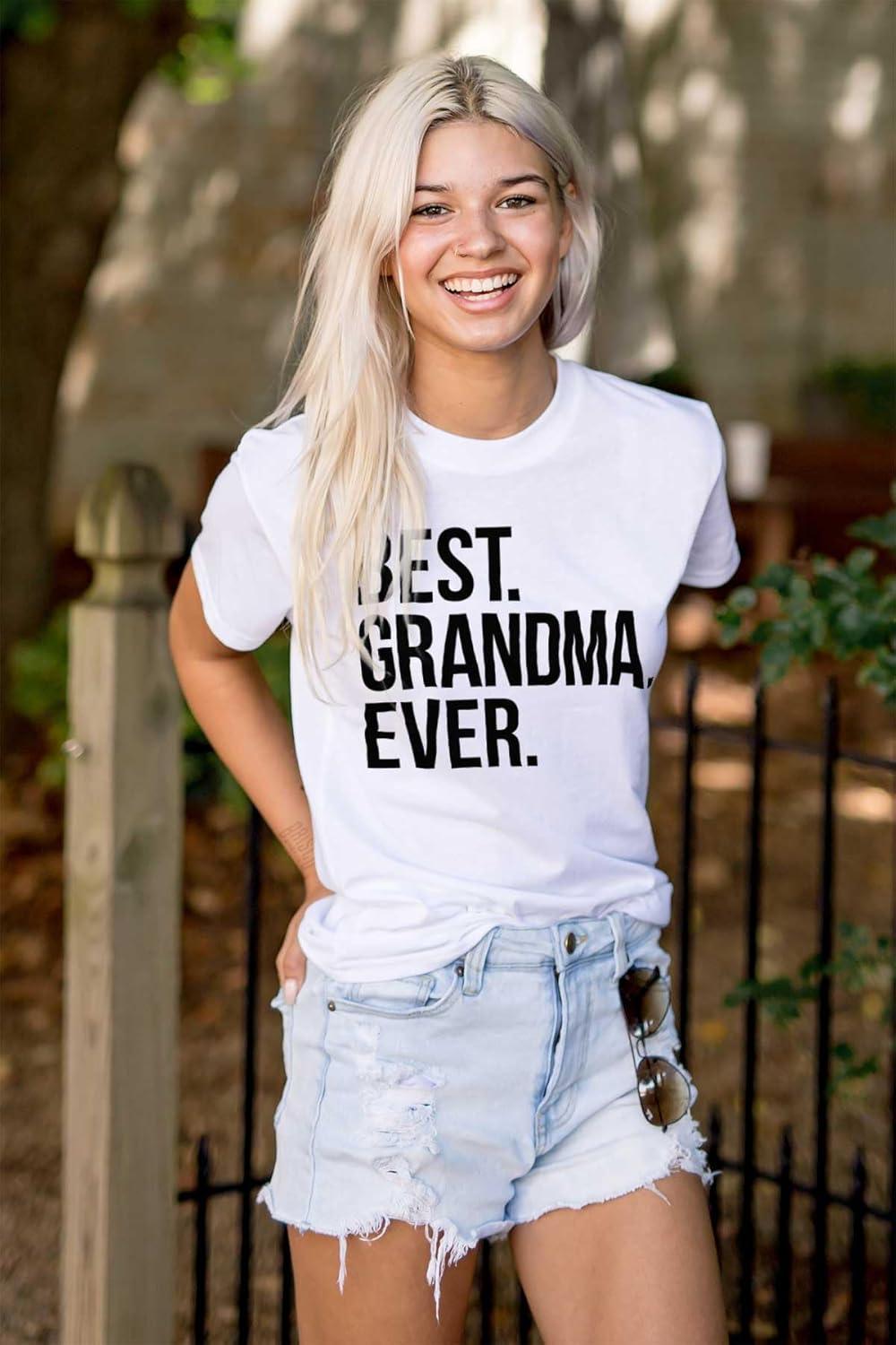 imageBrisco Brands Best Grandma Ever Nanna Gigi Nan Cute Womens Graphic T Shirt TeesWhite