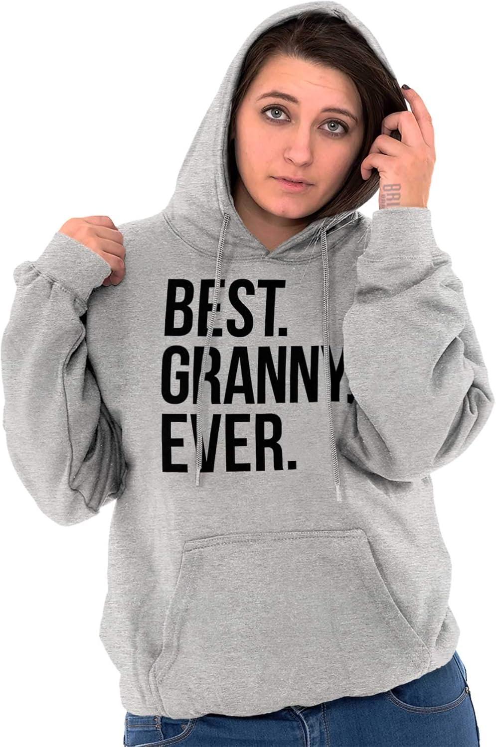 imageBrisco Brands Best Granny Ever Grandma Grams Mother Hoodie Sweatshirt WomenSport Grey