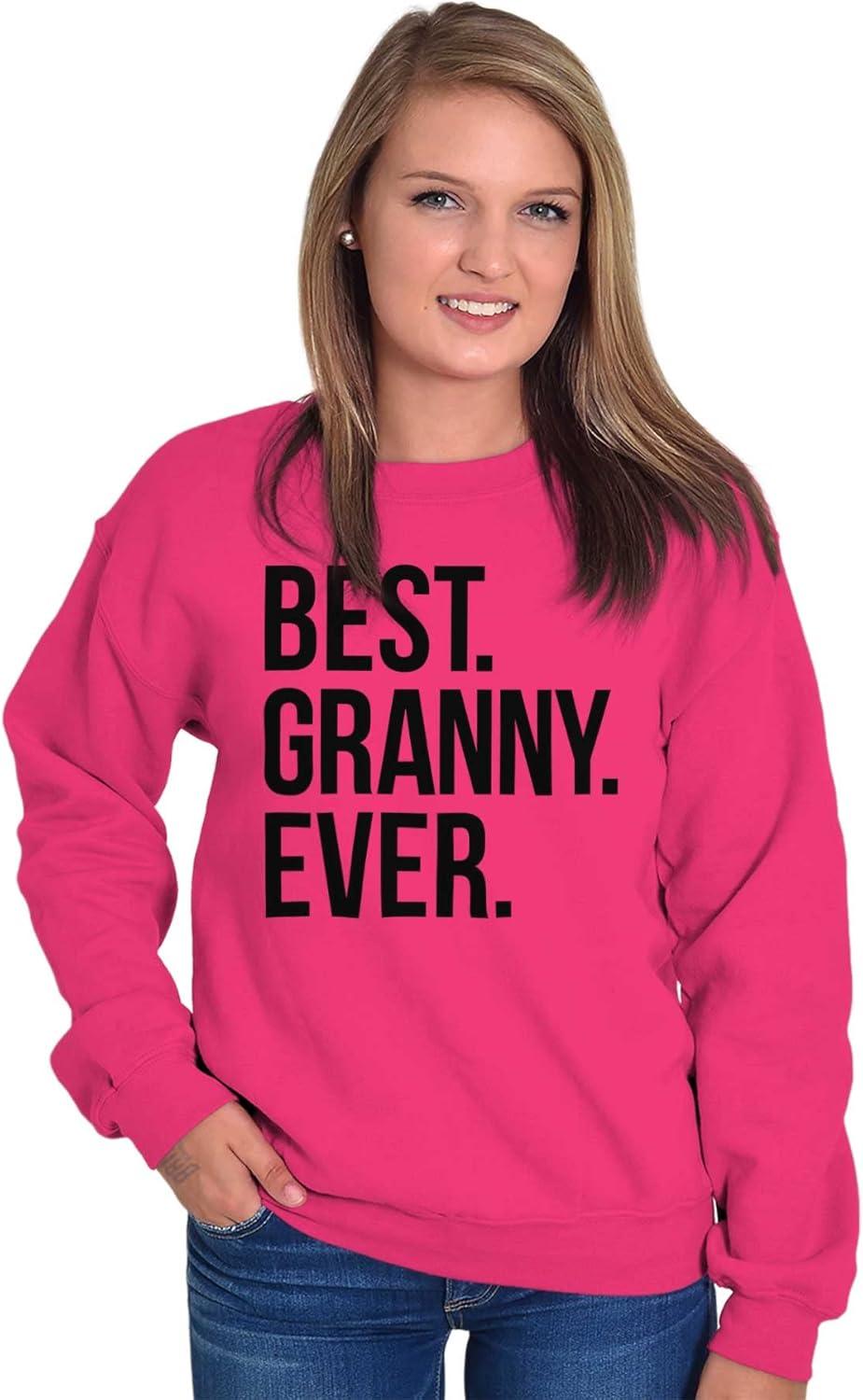imageBrisco Brands Best Granny Ever Grandma Grams Mother Women Crewneck SweatshirtHeliconia