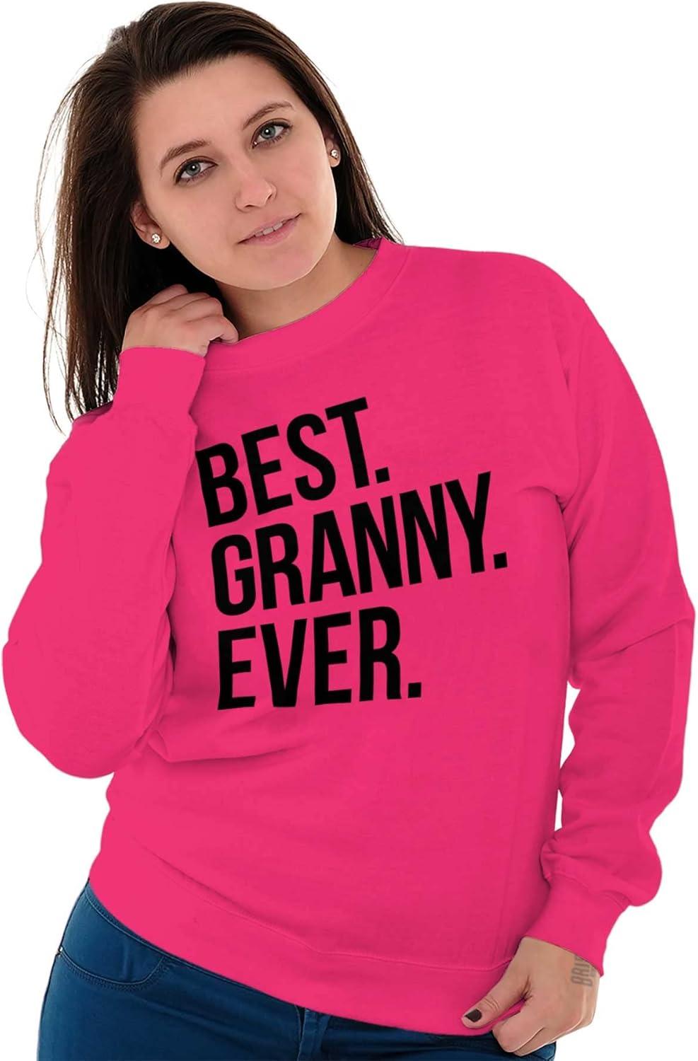 imageBrisco Brands Best Granny Ever Grandma Grams Mother Women Crewneck SweatshirtHeliconia