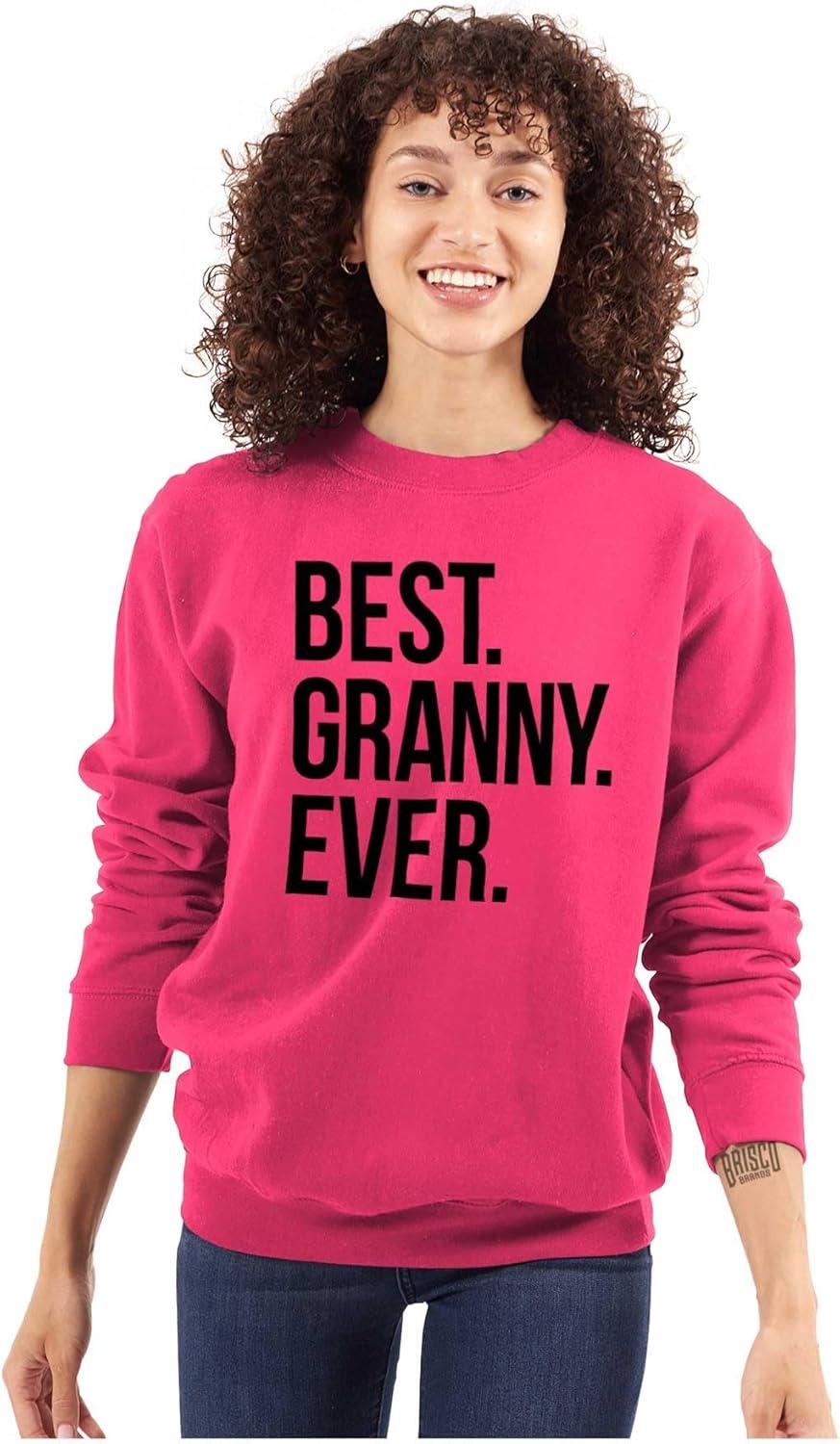 imageBrisco Brands Best Granny Ever Grandma Grams Mother Women Crewneck SweatshirtHeliconia