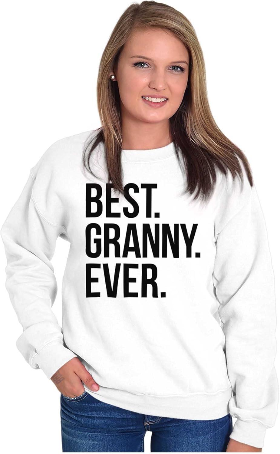 imageBrisco Brands Best Granny Ever Grandma Grams Mother Women Crewneck SweatshirtWhite