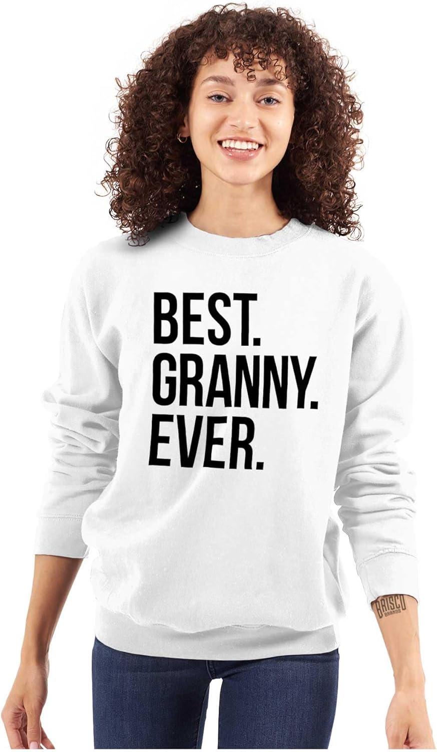 imageBrisco Brands Best Granny Ever Grandma Grams Mother Women Crewneck SweatshirtWhite