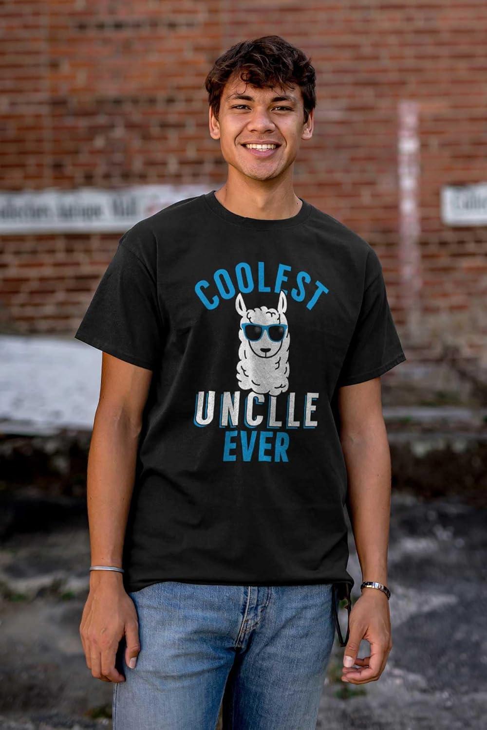 imageBrisco Brands Best Llama Uncle Fathers Day Birthday Mens Graphic T Shirt TeesBlack