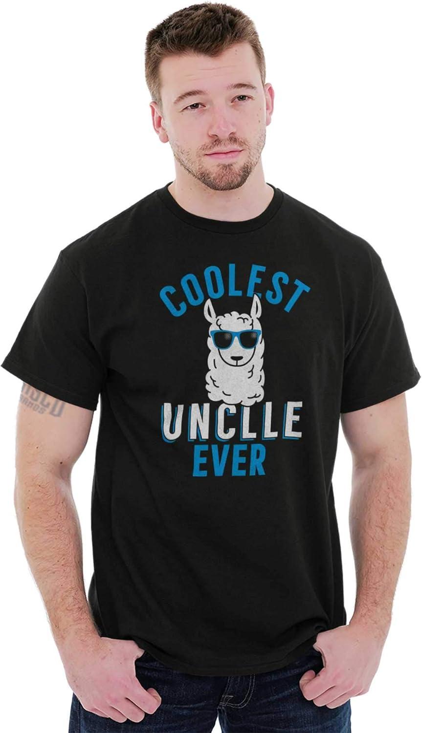 imageBrisco Brands Best Llama Uncle Fathers Day Birthday Mens Graphic T Shirt TeesBlack