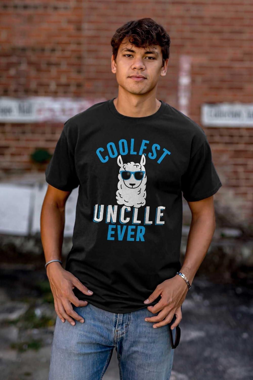imageBrisco Brands Best Llama Uncle Fathers Day Birthday Mens Graphic T Shirt TeesBlack