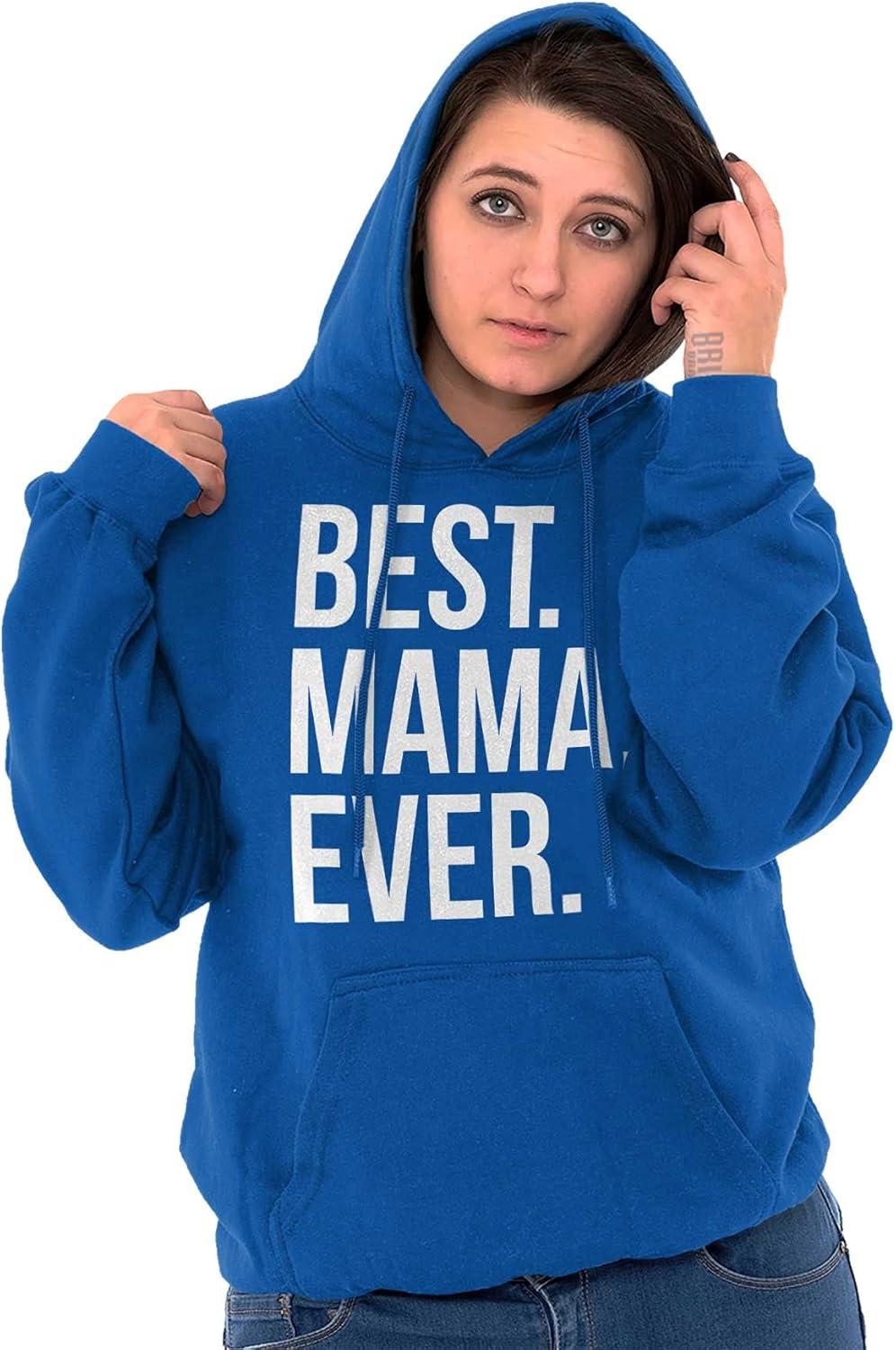 imageBrisco Brands Best Mama Ever Mom Mommy Mothers Day Hoodie Sweatshirt WomenRoyal