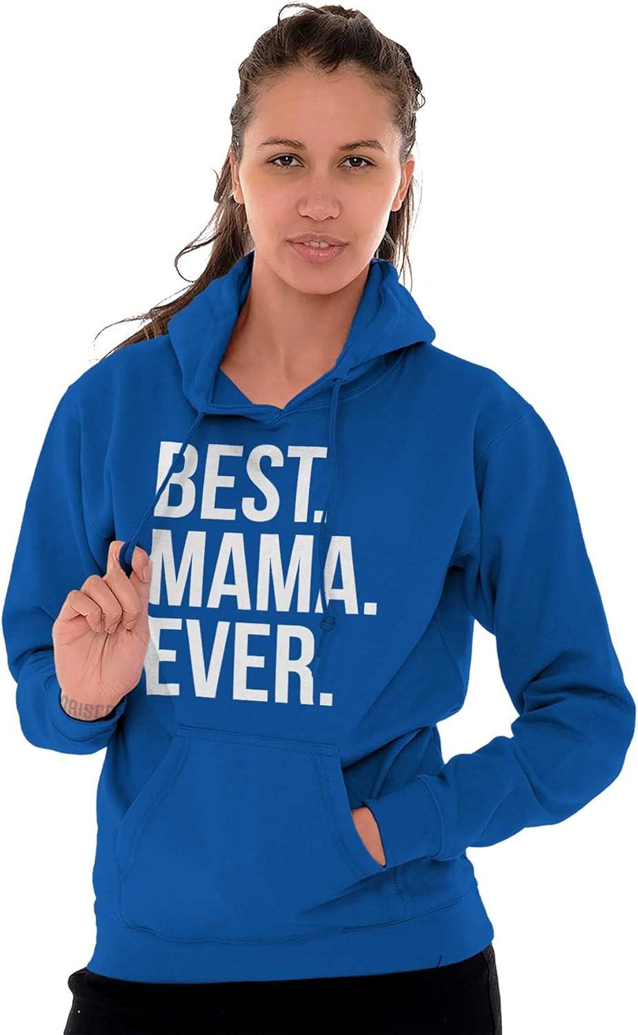 imageBrisco Brands Best Mama Ever Mom Mommy Mothers Day Hoodie Sweatshirt WomenRoyal