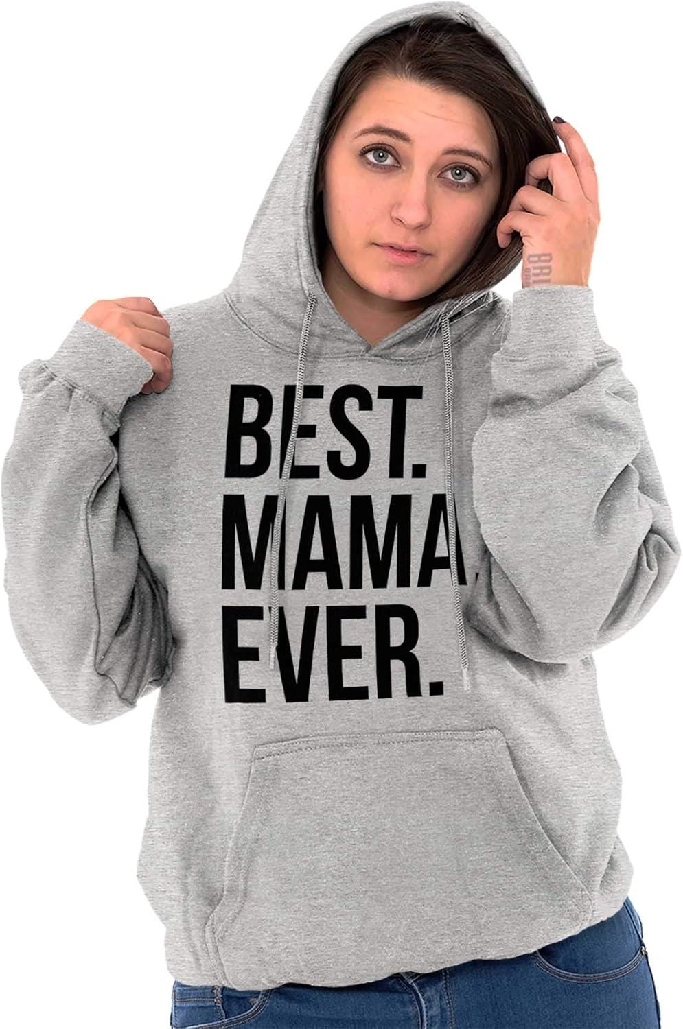 imageBrisco Brands Best Mama Ever Mom Mommy Mothers Day Hoodie Sweatshirt WomenSport Grey
