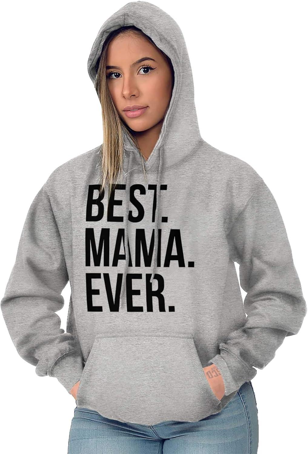 imageBrisco Brands Best Mama Ever Mom Mommy Mothers Day Hoodie Sweatshirt WomenSport Grey