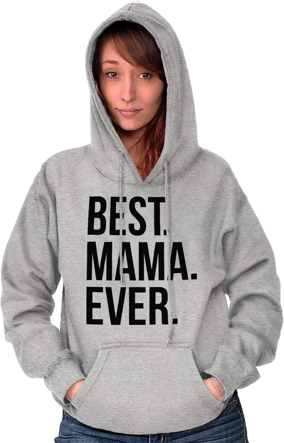 imageBrisco Brands Best Mama Ever Mom Mommy Mothers Day Hoodie Sweatshirt WomenSport Grey