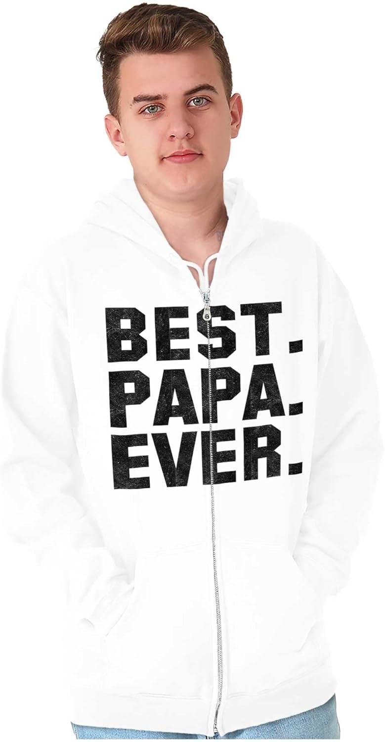 imageBrisco Brands Best Papa Ever Worlds Coolest Father Zip Hoodie Sweatshirt MenWhite