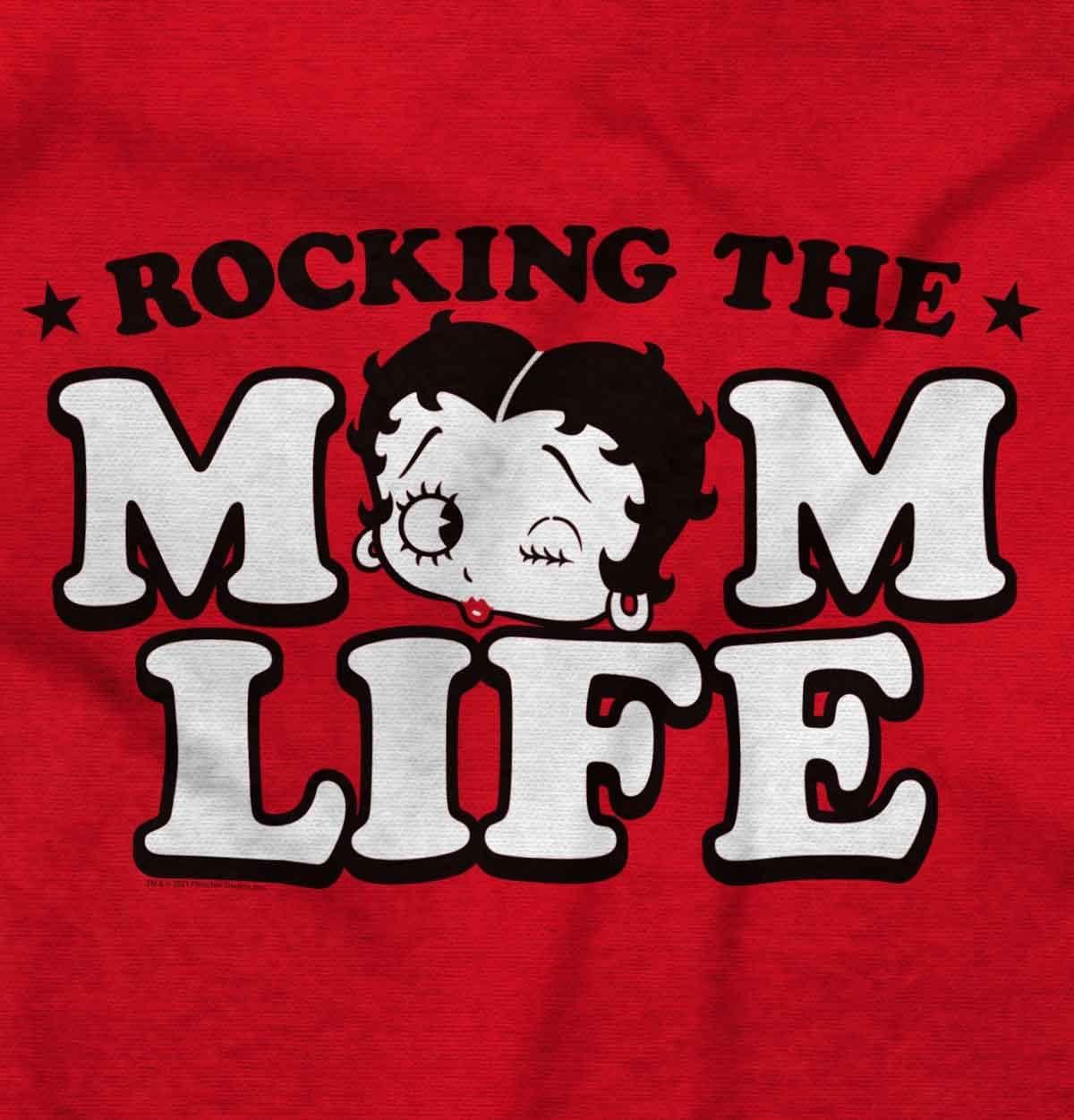 imageBrisco Brands Betty Boop Rocking The Mom Life Zip Hoodie Sweatshirt WomenRed