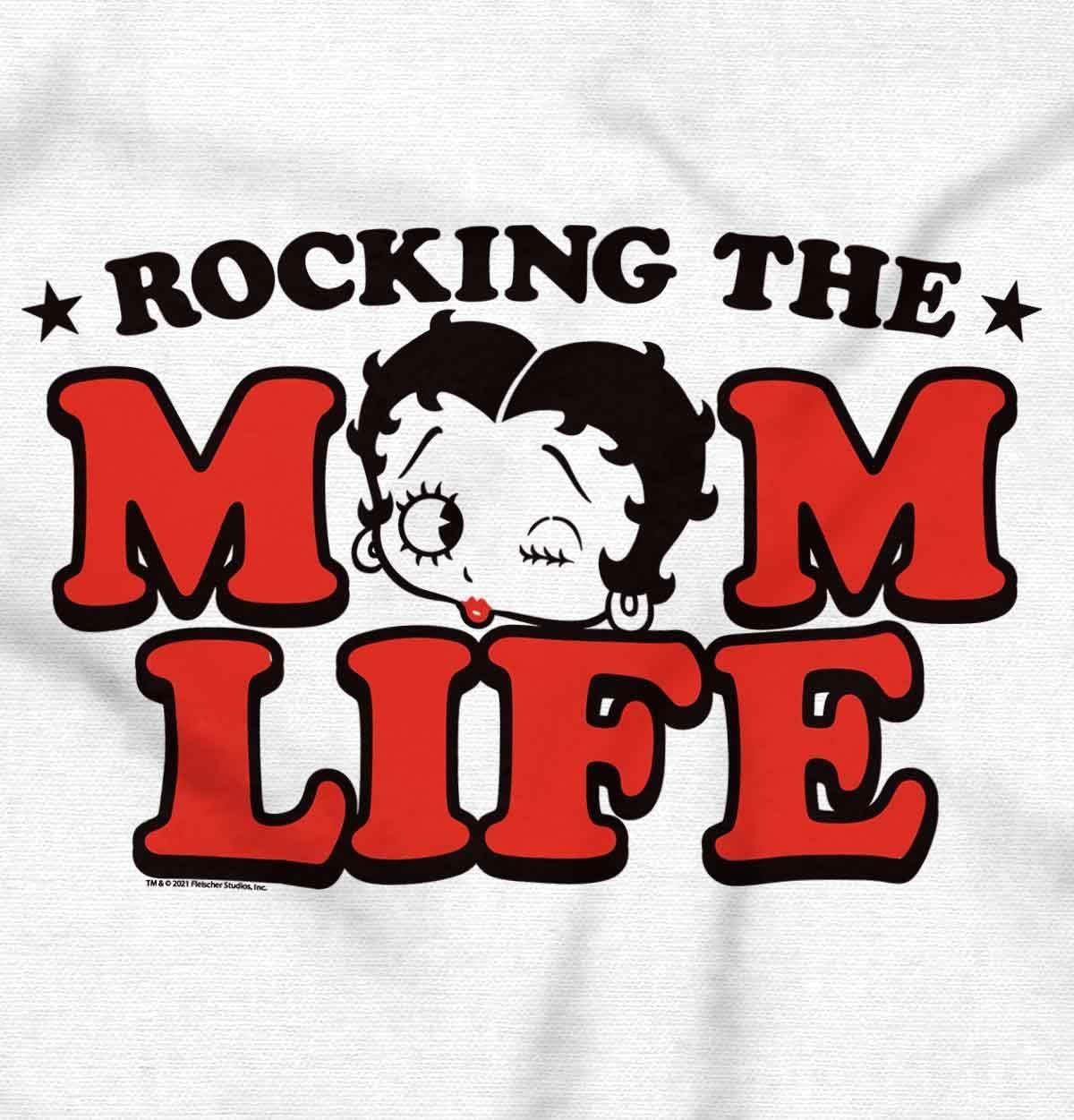 imageBrisco Brands Betty Boop Rocking The Mom Life Zip Hoodie Sweatshirt WomenWhite