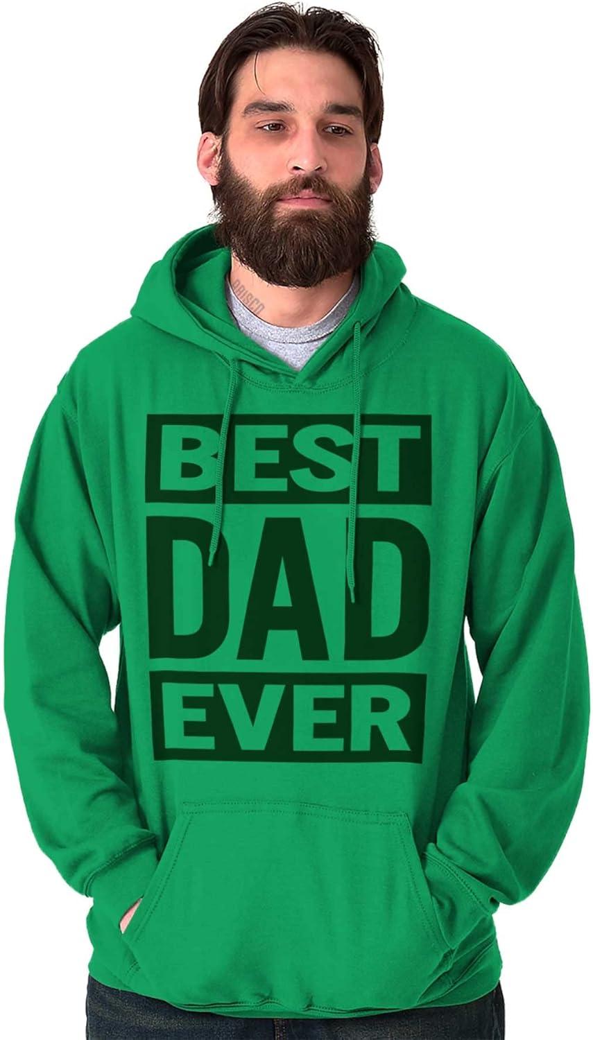 imageBrisco Brands Cool Best Dad Ever Fathers Day Hoodie Hooded Sweatshirt MenIrish Green