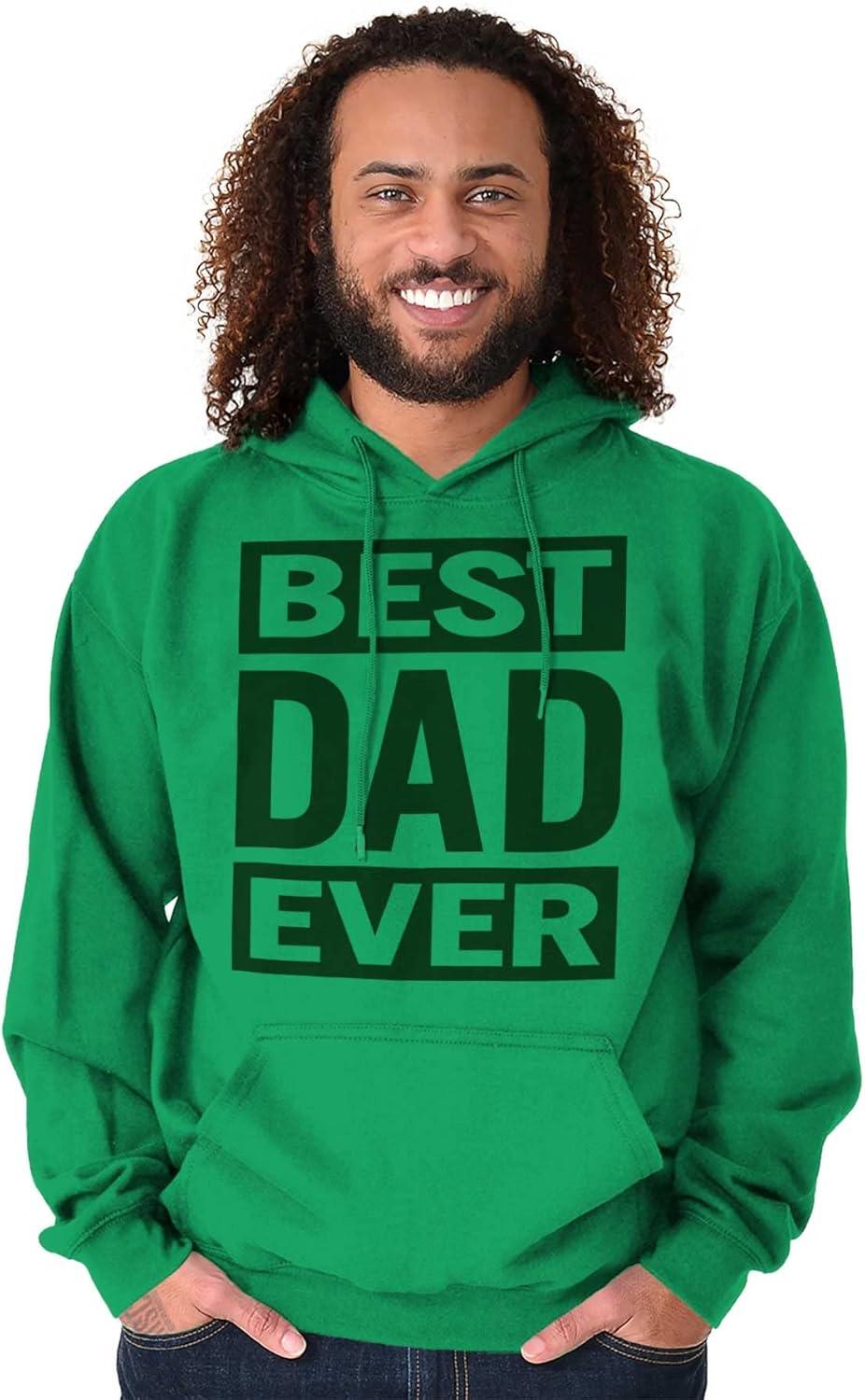 imageBrisco Brands Cool Best Dad Ever Fathers Day Hoodie Hooded Sweatshirt MenIrish Green