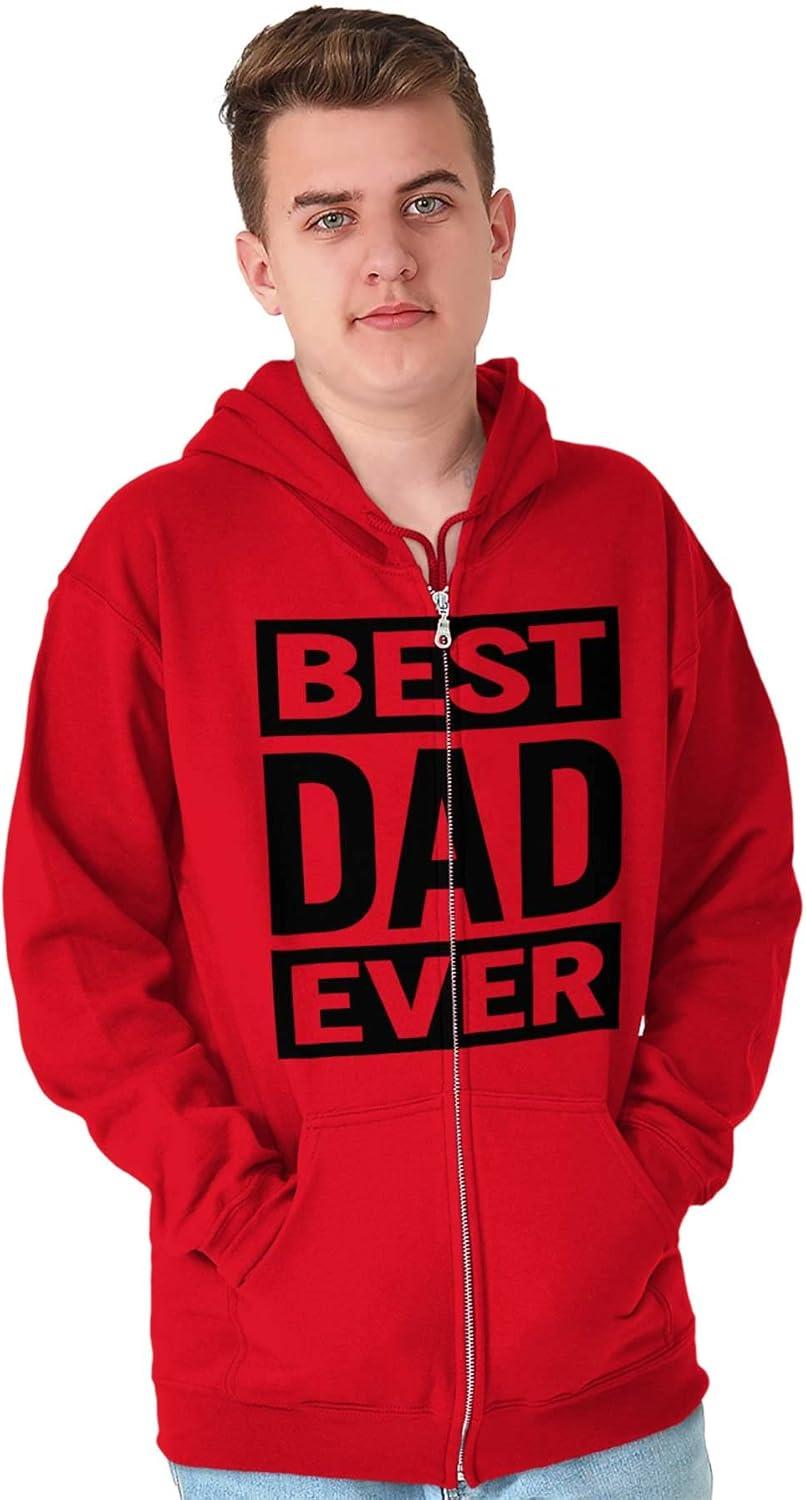 imageBrisco Brands Cool Best Dad Ever Fathers Day Zip Hoodie Sweatshirt MenRed