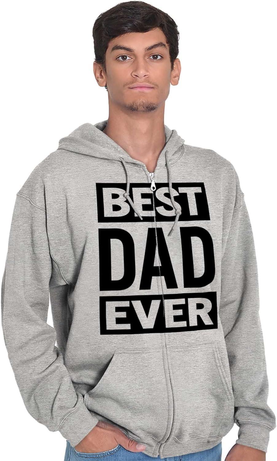 imageBrisco Brands Cool Best Dad Ever Fathers Day Zip Hoodie Sweatshirt MenSport Grey